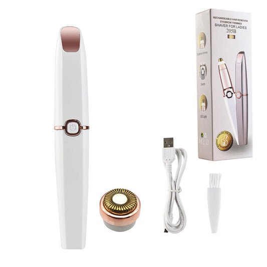 Pkalq USB Rechargeable Portable Electric Eyebrow Trimmer Pen for Women, Painless Precision Eyebrow Shaver Razor Tool for Face, Fingers, Legs, Mouth