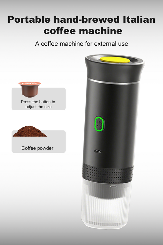 Pkalq 3-in-1 Portable Coffee Maker for Travel,Self-Heating Espresso Machine with USB-C,LED Display,20 Bar,Compatible with Coffee Grounds&Capsules (Ns&DG)–Portable Espresso Maker for Car,RV,Camping,Off