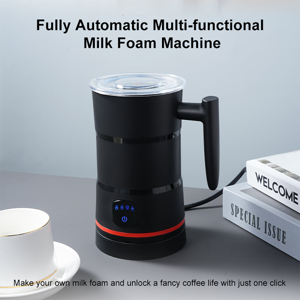 Pkalq Milk Frother, 4-in-1 Electric Milk Steamer, 15oz/430ml Automatic Hot and Cold Foam Maker and Milk Warmer for Latte, Cappuccinos, Macchiato, From the Makers of Instant 500W, Black