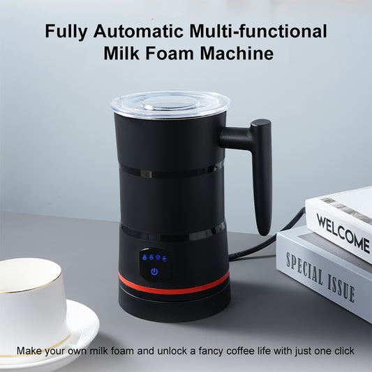Pkalq Milk Frother, 4-in-1 Electric Milk Steamer, 15oz/430ml Automatic Hot and Cold Foam Maker and Milk Warmer for Latte, Cappuccinos, Macchiato, From the Makers of Instant 500W, Black