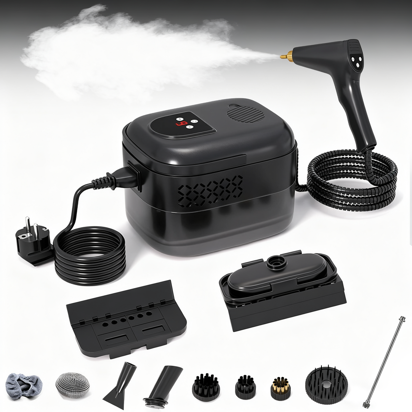 1500W High-Pressure Handheld Steam Cleaner - 221°F Fast Heating & Portable Steam Cleaning for Home , Bathrooms, Car Interiors Eliminates Pet Hair, Allergens, Stubborn Grime