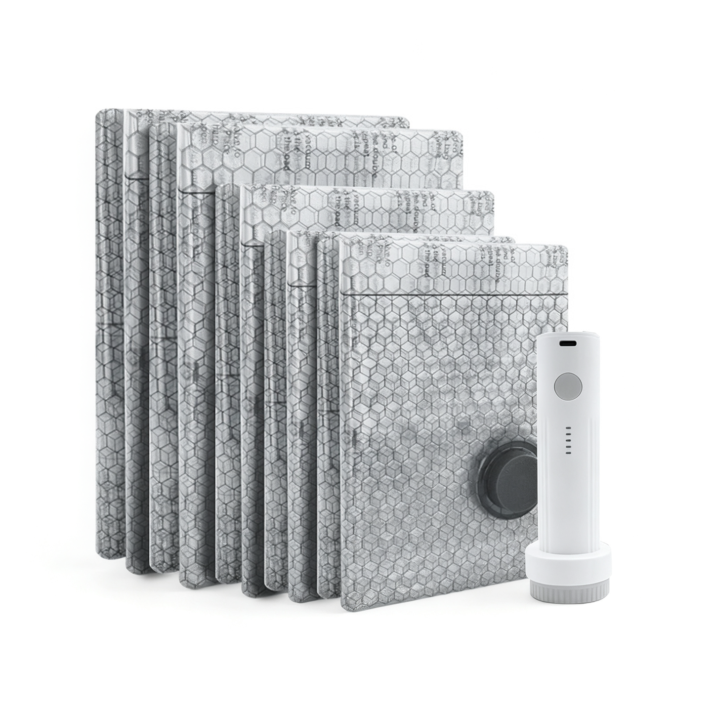 PKALQ Vacuum Bags for Travel with Rechargeable air Pump, 15 Pack Carry-on Size Compression Packing Bags for Luggage and Suitcase, Space Saver for Clothes and Clothing Travel