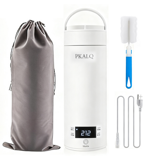 PKALQ Travel Electric Kettle Portable Mini Kettle,Small Hot Water Boiler with 4 Temperature Settings,316 Stainless Steel,Fast Boiling Water with Auto Shut-Off and Boil Dry Protection,450ml
