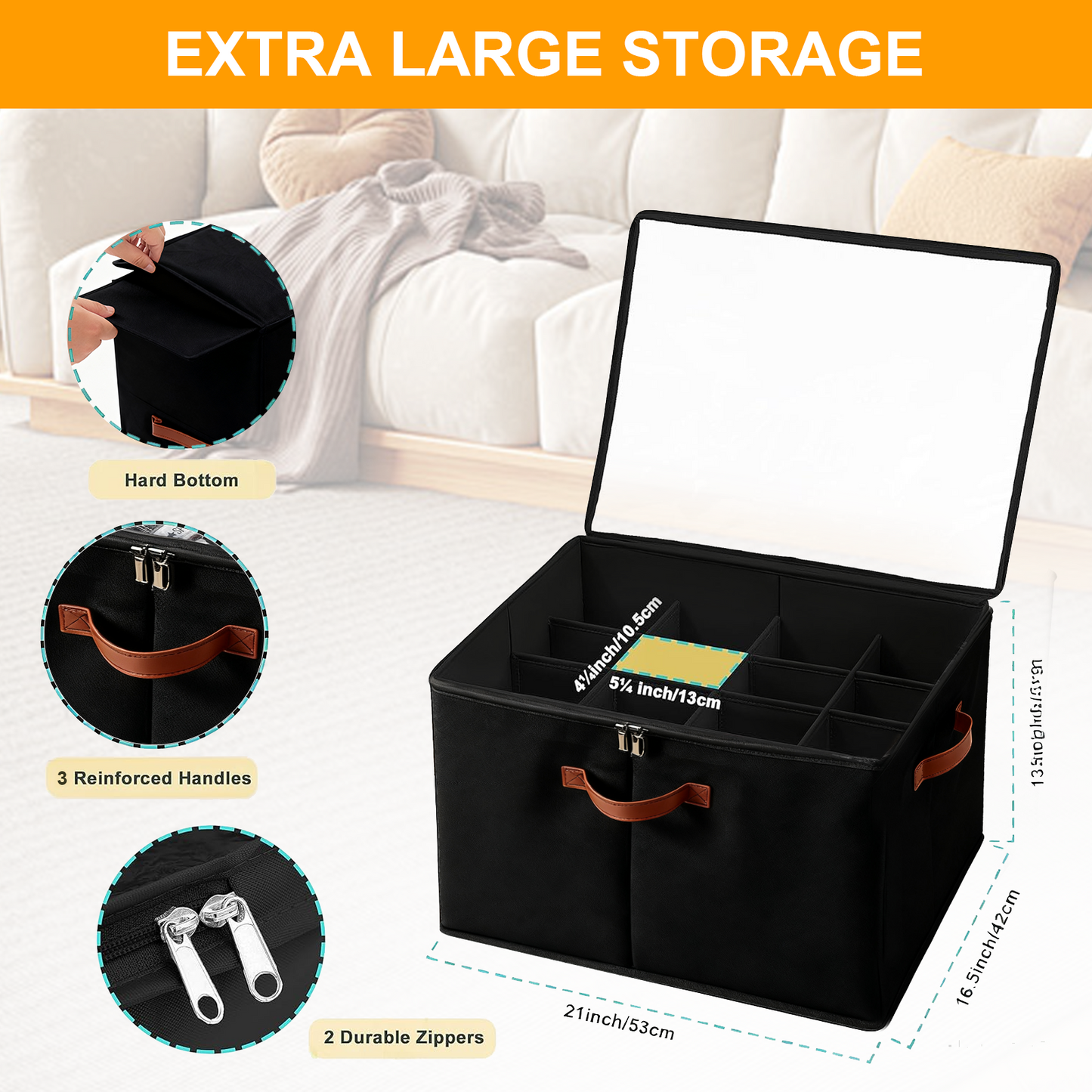 PKALQ 2 Pack Shoe Organizer for Closet, Foldable Shoe Storage Bins with Clear Cover, Space Saving Shoes Holder with 3 Handles, Shoe Box Storage Containers, Fits up to 32 Pairs, Black