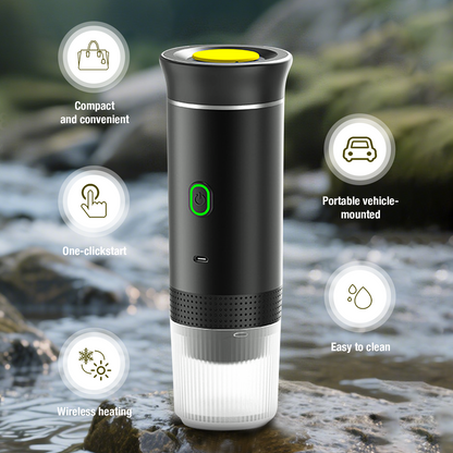 Pkalq 3-in-1 Portable Coffee Maker for Travel,Self-Heating Espresso Machine with USB-C,LED Display,20 Bar,Compatible with Coffee Grounds&Capsules (Ns&DG)–Portable Espresso Maker for Car,RV,Camping,Off