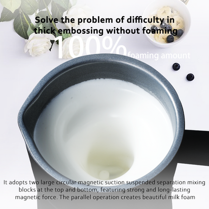 Pkalq Milk Frother, 4-in-1 Electric Milk Steamer, 15oz/430ml Automatic Hot and Cold Foam Maker and Milk Warmer for Latte, Cappuccinos, Macchiato, From the Makers of Instant 500W, Black