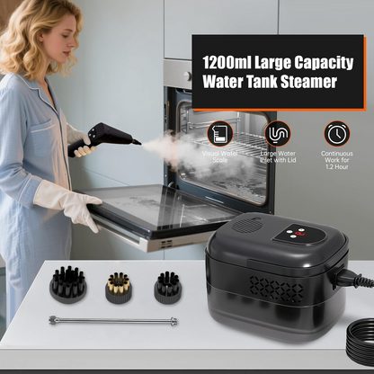 1500W High-Pressure Handheld Steam Cleaner - 221°F Fast Heating & Portable Steam Cleaning for Home , Bathrooms, Car Interiors Eliminates Pet Hair, Allergens, Stubborn Grime