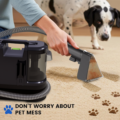 PKALQ Portable Carpet Cleaner Machine ; Multi-functional Deep Cleaning with Powerful Suction for Home, Car & Pet Areas, Ideal for Pet Owners and Busy Families