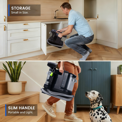 PKALQ Portable Carpet Cleaner Machine ; Multi-functional Deep Cleaning with Powerful Suction for Home, Car & Pet Areas, Ideal for Pet Owners and Busy Families