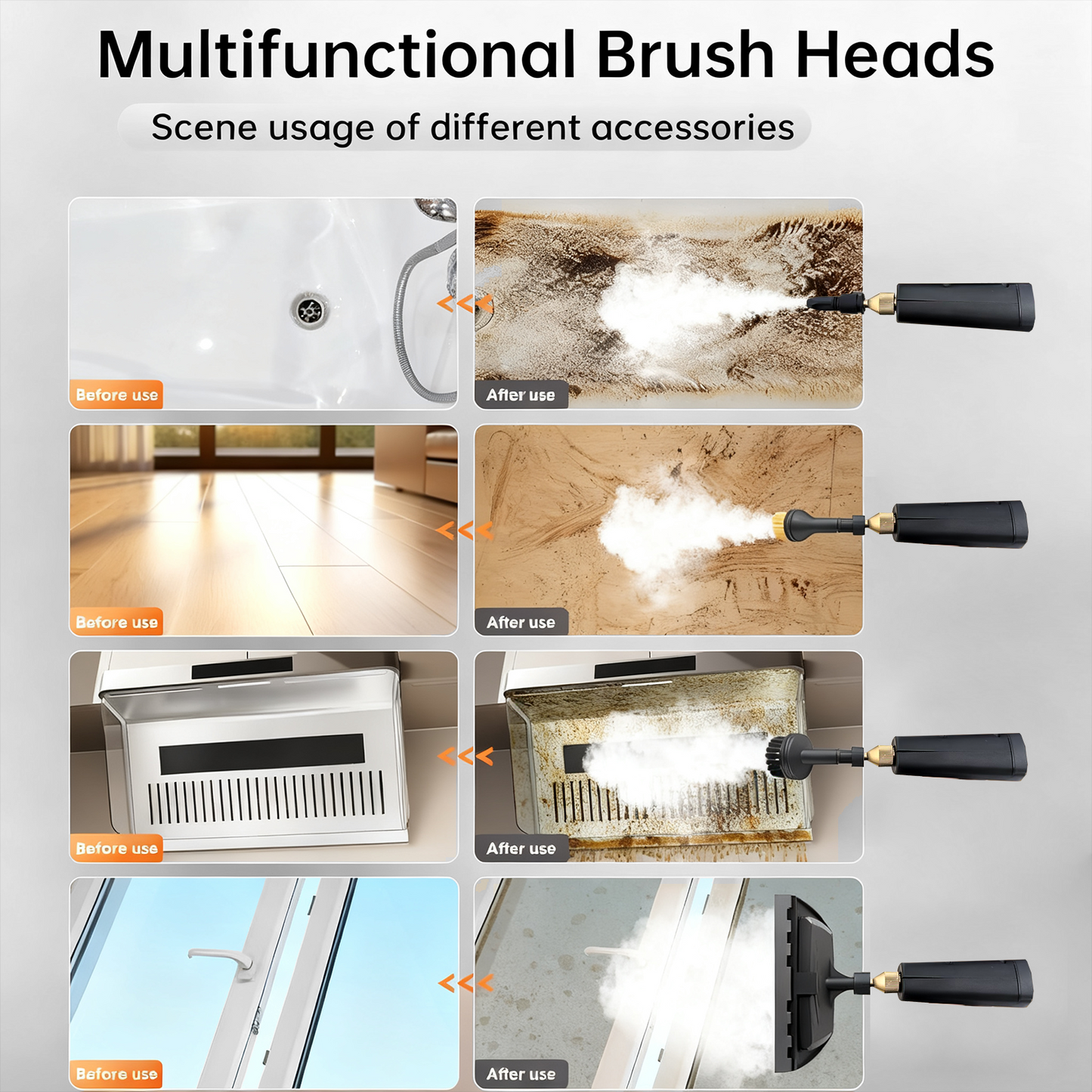 1500W High-Pressure Handheld Steam Cleaner - 221°F Fast Heating & Portable Steam Cleaning for Home , Bathrooms, Car Interiors Eliminates Pet Hair, Allergens, Stubborn Grime