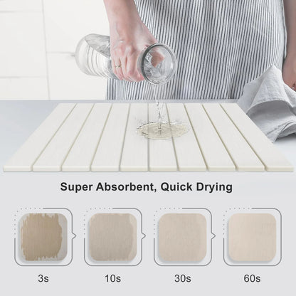 PKALQ Stone Dish Drying Mat for Kitchen Counter