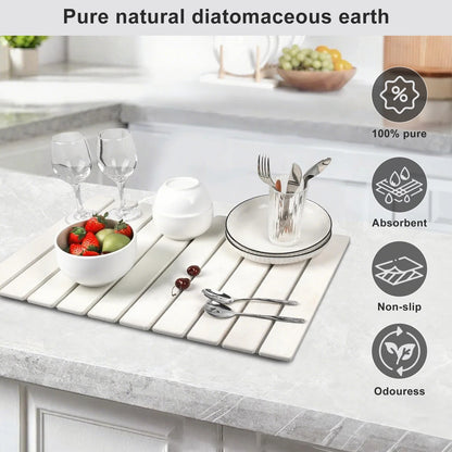 PKALQ Stone Dish Drying Mat for Kitchen Counter
