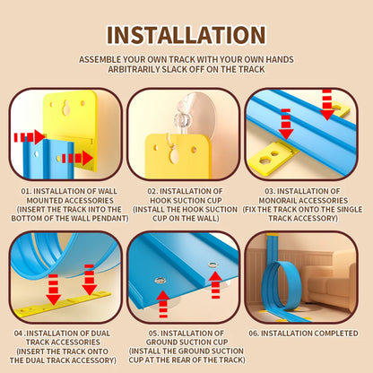 15 Ft Flexible Race Track for Kids, Portable Dual Sided Racetrack with 4 Car & Suction Cups, Compatible with Hot Wheels & 1/64 Diecast Cars, Classic Long Rolls up Race Track for Boys Girls (Blue)