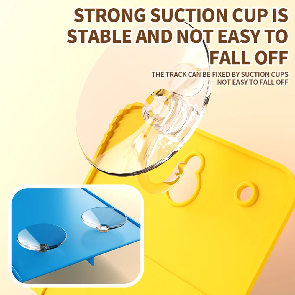 15 Ft Flexible Race Track for Kids, Portable Dual Sided Racetrack with 4 Car & Suction Cups, Compatible with Hot Wheels & 1/64 Diecast Cars, Classic Long Rolls up Race Track for Boys Girls (Blue)