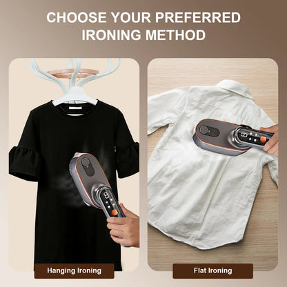 PKALQ Travel Steamer for Clothes, 1200W Portable Steamer with LCD Display 180° Swivel Handle Powerful Wrinkle Remover, Clothing Steamer