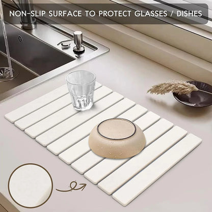 PKALQ Stone Dish Drying Mat for Kitchen Counter