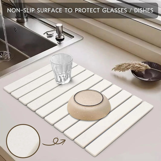 PKALQ Stone Dish Drying Mat for Kitchen Counter
