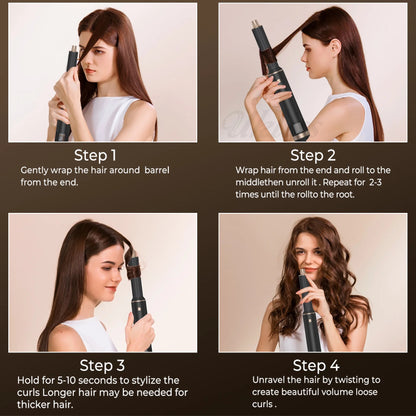 Hair Dryer Brush Set, 5 in 1 Hot Air Brush, Drying, Volumizer Hair Styling Tools, Black