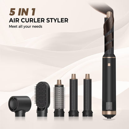 5 in 1 Blow Dryer Brush, Upgrade Hair Dryer Brush Air Curler Air Curling Wrap Styler, Detachable Hot Air Brush Negative Ion Curling Brush Iron, Hair Styling Tools for Drying Curling Straightening
