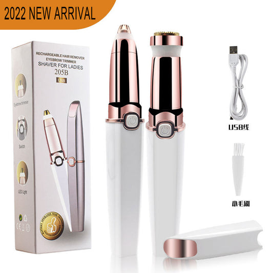 Pkalq USB Rechargeable Portable Electric Eyebrow Trimmer Pen for Women, Painless Precision Eyebrow Shaver Razor Tool for Face, Fingers, Legs, Mouth
