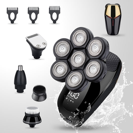 Pkalq Head Shavers for Bald Men: 5-in-1 Electric Razor - IPX6 Waterproof Shaving Grooming Kit for Balder - Turbo Speed & Precision Blades
